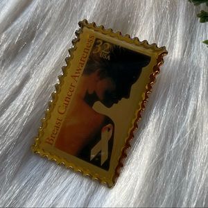 Vintage breast awareness lapel pin